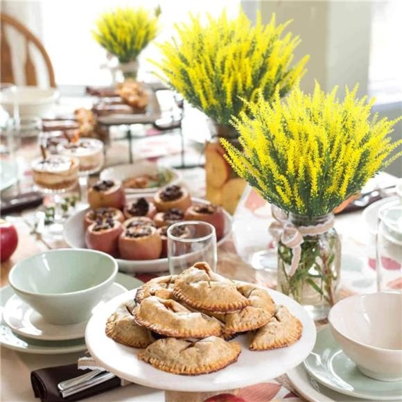 12 Bundles Artificial Lavender Flowers Outdoor UV Resistant Fake Flowers(Yellow) - Picture 4 of 7